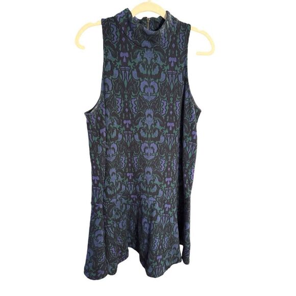 Free People Amelia Knit Dress Blue Green Combo Size L - Picture 3 of 11